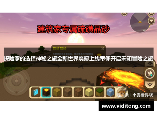 探险家的选择神秘之旅全新世界震撼上线带你开启未知冒险之旅